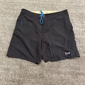 Patagonia Black Swim Board Shorts with Blue Accents